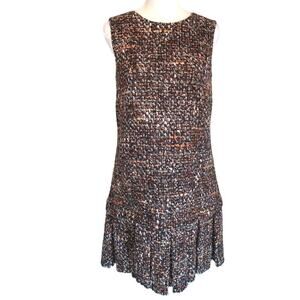 Dolce & Gabbana Multi Colored Sleeveless Tweed Mini Dress Size 40